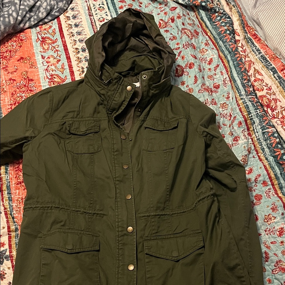 New York & Company Dark Green Utility Jacket